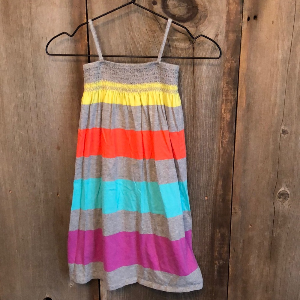 Gap Gray Striped Maxi Sundress Smocked Size 4